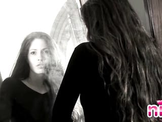 Lesbian Nina showing her perfect tits and Ass in Solo