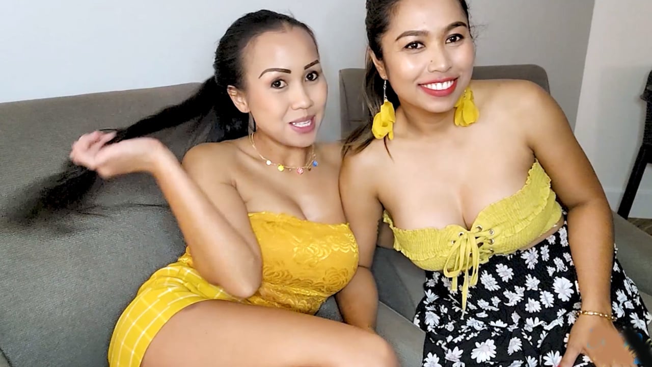 Big boobs Thai lesbian girlfriends having sexual fun in this homemade video at Fapnado image