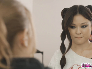 Lulu Chu caught Electra Rayne masturbating and helps her out