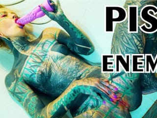 TATTOO Mädchen ANAL Masturbation in der Dusche - Anal Gape, PISS, Spritz, Goth, Sauberer Arsch, Einlauf Fetisch, Punk