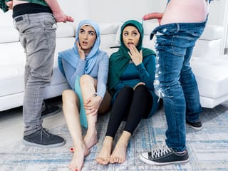 Curious Muslim girls explore desires with stepbrothers - Rose Darling, Nikki Slick