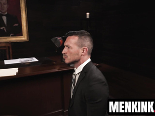 Lane Colten blackmails professor Derek Kage into hungry cock worship