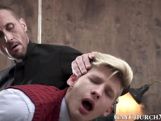 Slutty blonde seminarians obeys holy fathers orders