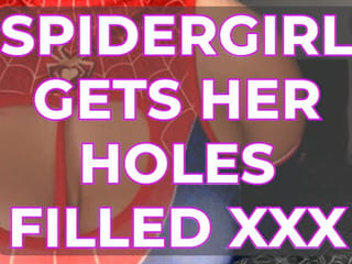 SPIDERGIRL GETS HER HOLES FILLED XXX