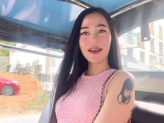 Tiny Thai teen cutie picked up on the street and taken for a ride