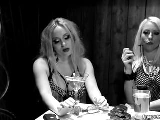 Lesbians dp fucking bound dyke
