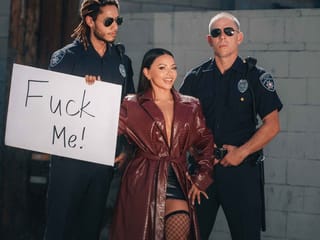 Horny Brandy Begs for Cops' Dicks
