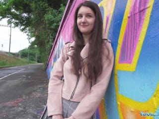 Cute Teen Art Student Outdoor Studying