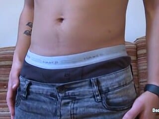 DaddySexFiles: Ryan Jamison Jerks His Long Curved Cock On The Sofa
