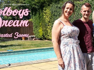 Eva Jayne and Lacey Starr are two big breasted cougars that love to share the poolboy
