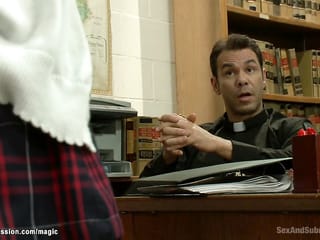 Priest bound and fucked blond bully